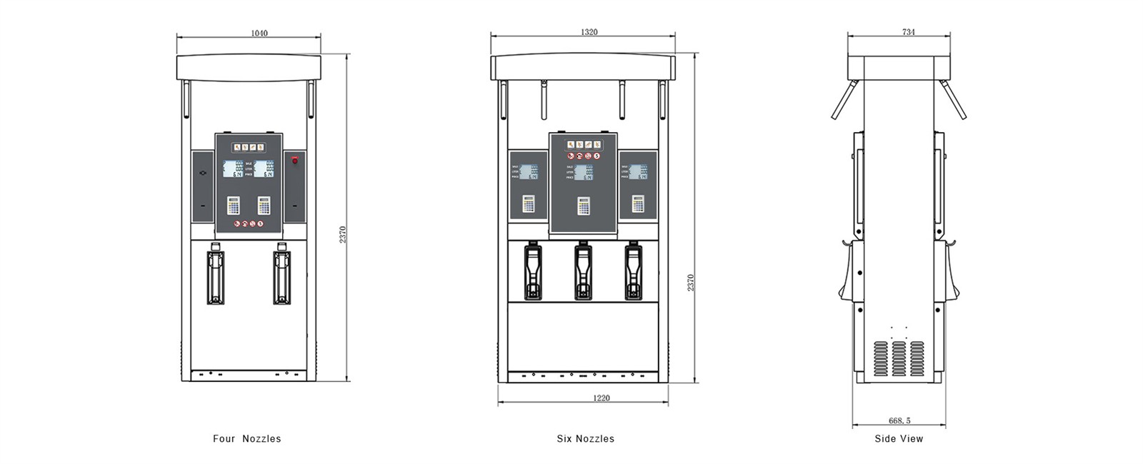fuel dispenser size fuel dispenser size